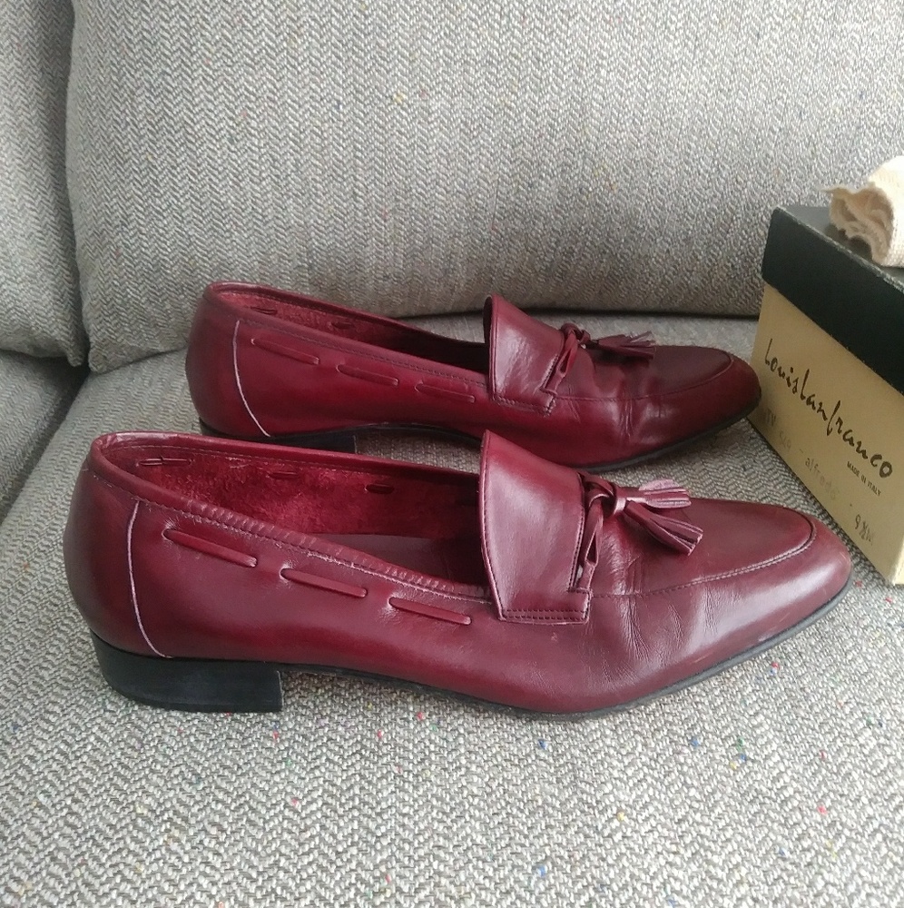 Vintage Louis Lan Franco Leather Loafers 9.5 Mens